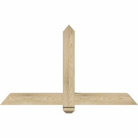 48"W x 28"H x 04"D x 4"F, 14/12 Pitch, Eugene Rough Sawn Timber Gable Bracket, Douglas Fir