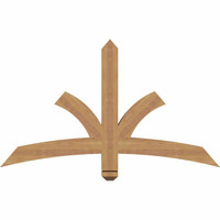 48"W x 28"H x 3 1/2"D x 3 1/2"F, 14/12 Pitch, Davenport Smooth Timber Gable Bracket, Western Red Cedar