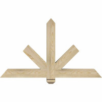 48"W x 28"H x 04"D x 4"F, 14/12 Pitch, Kennewick Rough Sawn Timber Gable Bracket, Douglas Fir