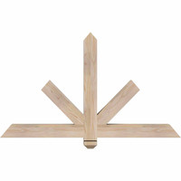 48"W x 28"H x 3 1/2"D x 3 1/2"F, 14/12 Pitch, Kennewick Smooth Timber Gable Bracket, Douglas Fir