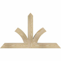 48"W x 28"H x 04"D x 4"F, 14/12 Pitch, Richland Rough Sawn Timber Gable Bracket, Douglas Fir