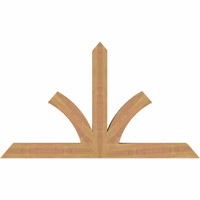 48"W x 28"H x 3 1/2"D x 3 1/2"F, 14/12 Pitch, Richland Smooth Timber Gable Bracket, Western Red Cedar