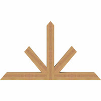 48"W x 28"H x 3 1/2"D x 3 1/2"F, 14/12 Pitch, Saratoga Smooth Timber Gable Bracket, Western Red Cedar