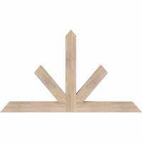 48"W x 28"H x 3 1/2"D x 3 1/2"F, 14/12 Pitch, Saratoga Smooth Timber Gable Bracket, Douglas Fir