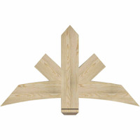 48"W x 28"H x 04"D x 6"F, 14/12 Pitch, Alberta Rough Sawn Timber Gable Bracket, Douglas Fir