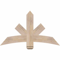 48"W x 28"H x 3 1/2"D x 5 1/2"F, 14/12 Pitch, Alberta Smooth Timber Gable Bracket, Douglas Fir