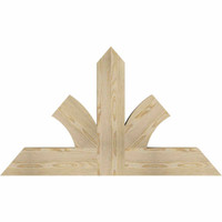 48"W x 28"H x 04"D x 6"F, 14/12 Pitch, Richland Rough Sawn Timber Gable Bracket, Douglas Fir