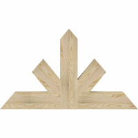 48"W x 28"H x 04"D x 6"F, 14/12 Pitch, Saratoga Rough Sawn Timber Gable Bracket, Douglas Fir