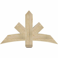 48"W x 28"H x 06"D x 6"F, 14/12 Pitch, Alberta Rough Sawn Timber Gable Bracket, Douglas Fir