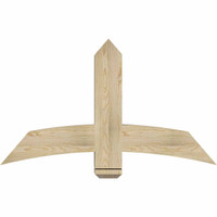 48"W x 28"H x 06"D x 6"F, 14/12 Pitch, Bellingham Rough Sawn Timber Gable Bracket, Douglas Fir