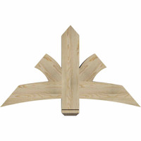 48"W x 28"H x 06"D x 6"F, 14/12 Pitch, Davenport Rough Sawn Timber Gable Bracket, Douglas Fir