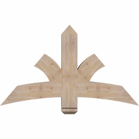 48"W x 28"H x 5 1/2"D x 5 1/2"F, 14/12 Pitch, Davenport Smooth Timber Gable Bracket, Douglas Fir