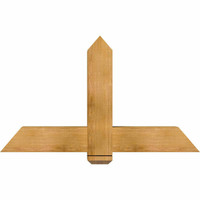 48"W x 28"H x 06"D x 6"F, 14/12 Pitch, Eugene Rough Sawn Timber Gable Bracket, Western Red Cedar