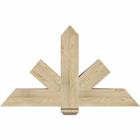 48"W x 28"H x 06"D x 6"F, 14/12 Pitch, Kennewick Rough Sawn Timber Gable Bracket, Douglas Fir