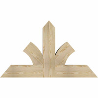 48"W x 28"H x 06"D x 6"F, 14/12 Pitch, Richland Rough Sawn Timber Gable Bracket, Douglas Fir