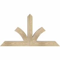 48"W x 26"H x 04"D x 4"F, 13/12 Pitch, Richland Rough Sawn Timber Gable Bracket, Douglas Fir