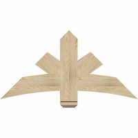 48"W x 24"H x 06"D x 6"F, 12/12 Pitch, Alberta Rough Sawn Timber Gable Bracket, Douglas Fir