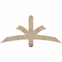 48"W x 22"H x 3 1/2"D x 3 1/2"F, 11/12 Pitch, Davenport Smooth Timber Gable Bracket, Douglas Fir