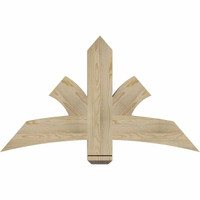48"W x 28"H x 04"D x 6"F, 14/12 Pitch, Davenport Rough Sawn Timber Gable Bracket, Douglas Fir
