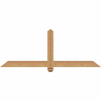 60"W x 22"H x 3 1/2"D x 3 1/2"F, 09/12 Pitch, Eugene Smooth Timber Gable Bracket, Western Red Cedar