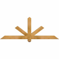 60"W x 22"H x 3 1/2"D x 3 1/2"F, 09/12 Pitch, Kennewick Smooth Timber Gable Bracket, Western Red Cedar