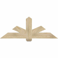 60"W x 22"H x 04"D x 6"F, 09/12 Pitch, Kennewick Rough Sawn Timber Gable Bracket, Douglas Fir