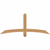 60"W x 25"H x 3 1/2"D x 3 1/2"F, 10/12 Pitch, Bellingham Smooth Timber Gable Bracket, Western Red Cedar