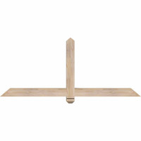60"W x 25"H x 3 1/2"D x 3 1/2"F, 10/12 Pitch, Eugene Smooth Timber Gable Bracket, Douglas Fir