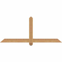 60"W x 25"H x 3 1/2"D x 3 1/2"F, 10/12 Pitch, Eugene Smooth Timber Gable Bracket, Western Red Cedar
