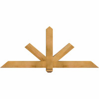 60"W x 25"H x 04"D x 4"F, 10/12 Pitch, Kennewick Rough Sawn Timber Gable Bracket, Western Red Cedar