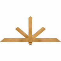 60"W x 25"H x 3 1/2"D x 3 1/2"F, 10/12 Pitch, Kennewick Smooth Timber Gable Bracket, Western Red Cedar