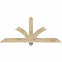 60"W x 25"H x 04"D x 4"F, 10/12 Pitch, Redmond Rough Sawn Timber Gable Bracket, Douglas Fir