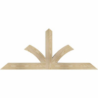 60"W x 25"H x 04"D x 4"F, 10/12 Pitch, Richland Rough Sawn Timber Gable Bracket, Douglas Fir