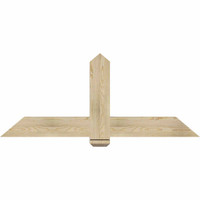 60"W x 25"H x 04"D x 6"F, 10/12 Pitch, Eugene Rough Sawn Timber Gable Bracket, Douglas Fir