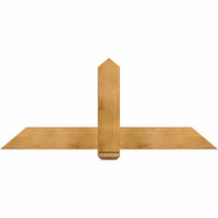 60"W x 25"H x 04"D x 6"F, 10/12 Pitch, Eugene Rough Sawn Timber Gable Bracket, Western Red Cedar