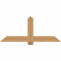 60"W x 25"H x 3 1/2"D x 5 1/2"F, 10/12 Pitch, Eugene Smooth Timber Gable Bracket, Western Red Cedar