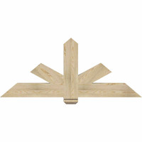 60"W x 25"H x 04"D x 6"F, 10/12 Pitch, Kennewick Rough Sawn Timber Gable Bracket, Douglas Fir
