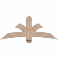 60"W x 25"H x 5 1/2"D x 5 1/2"F, 10/12 Pitch, Davenport Smooth Timber Gable Bracket, Douglas Fir
