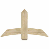 48"W x 28"H x 04"D x 6"F, 14/12 Pitch, Bellingham Rough Sawn Timber Gable Bracket, Douglas Fir