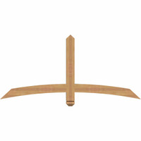 60"W x 27"H x 3 1/2"D x 3 1/2"F, 11/12 Pitch, Bellingham Smooth Timber Gable Bracket, Western Red Cedar