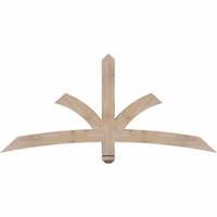 60"W x 27"H x 3 1/2"D x 3 1/2"F, 11/12 Pitch, Davenport Smooth Timber Gable Bracket, Douglas Fir