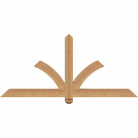 60"W x 27"H x 3 1/2"D x 3 1/2"F, 11/12 Pitch, Redmond Smooth Timber Gable Bracket, Western Red Cedar