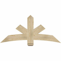 60"W x 27"H x 04"D x 6"F, 11/12 Pitch, Alberta Rough Sawn Timber Gable Bracket, Douglas Fir