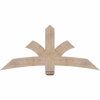 60"W x 27"H x 3 1/2"D x 5 1/2"F, 11/12 Pitch, Davenport Smooth Timber Gable Bracket, Douglas Fir