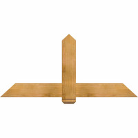 60"W x 27"H x 04"D x 6"F, 11/12 Pitch, Eugene Rough Sawn Timber Gable Bracket, Western Red Cedar