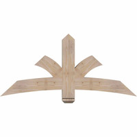 60"W x 27"H x 5 1/2"D x 5 1/2"F, 11/12 Pitch, Davenport Smooth Timber Gable Bracket, Douglas Fir