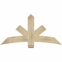 60"W x 30"H x 04"D x 6"F, 12/12 Pitch, Alberta Rough Sawn Timber Gable Bracket, Douglas Fir