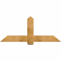 60"W x 25"H x 06"D x 6"F, 10/12 Pitch, Eugene Rough Sawn Timber Gable Bracket, Western Red Cedar