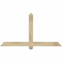 60"W x 32"H x 04"D x 4"F, 13/12 Pitch, Eugene Rough Sawn Timber Gable Bracket, Douglas Fir