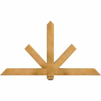 60"W x 32"H x 04"D x 4"F, 13/12 Pitch, Kennewick Rough Sawn Timber Gable Bracket, Western Red Cedar